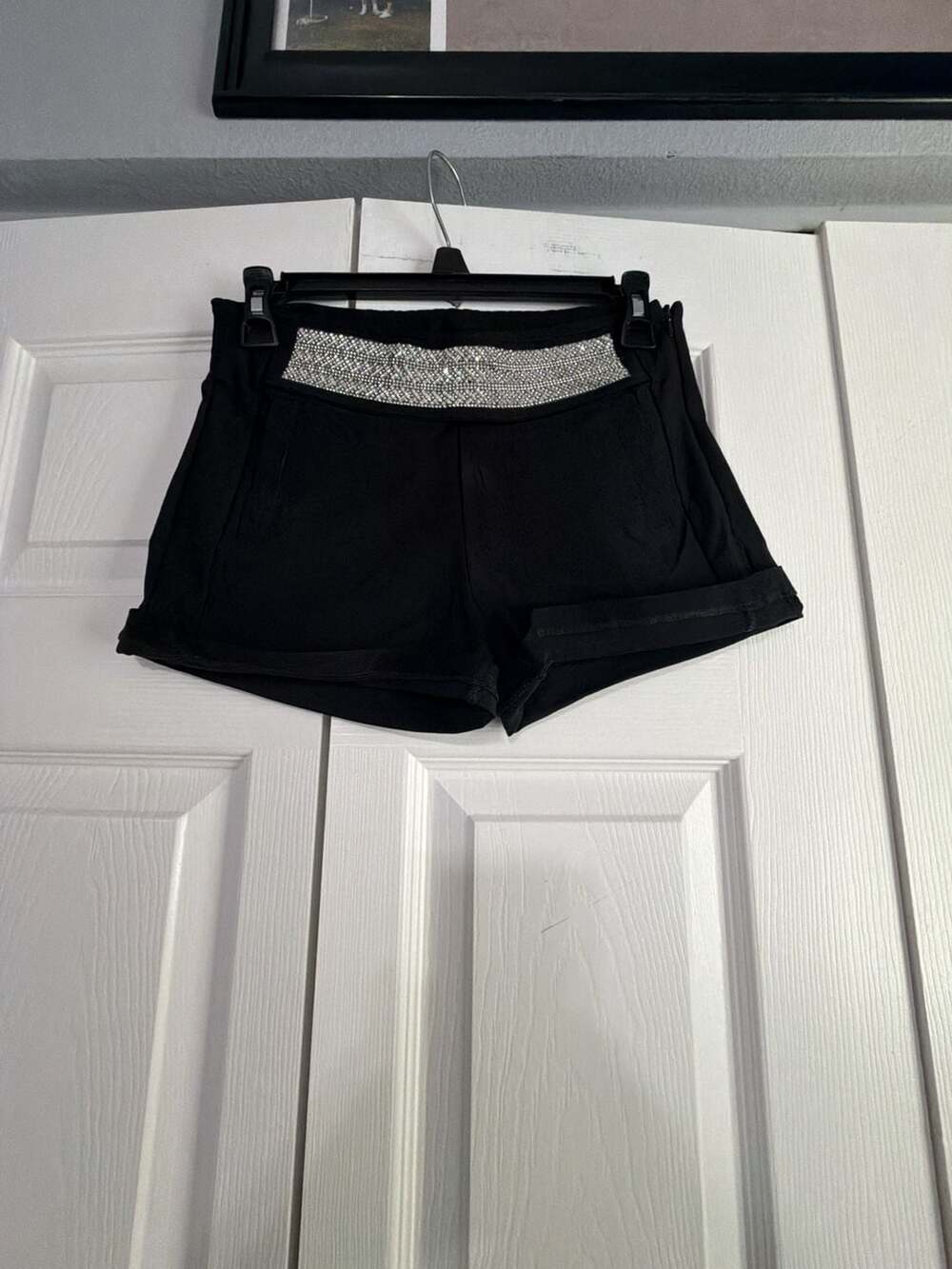 Rhinestone shorts. High stretch. Small